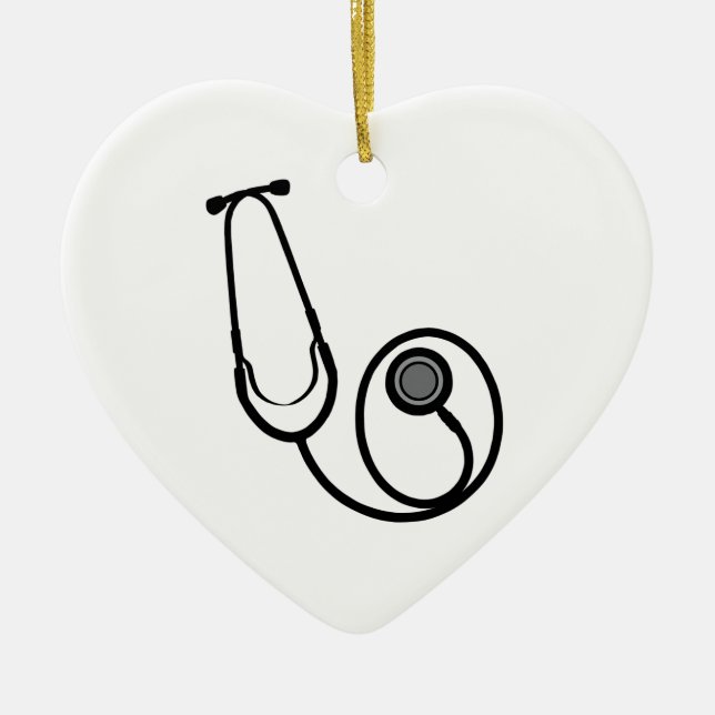 Stethoscope Ceramic Ornament (Front)