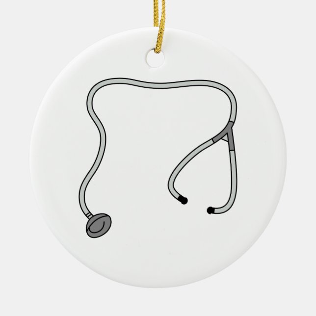 Stethoscope Ceramic Ornament (Front)