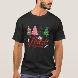 Stethoscope Christmas Tree Lights Christmas PJS Wo T-Shirt