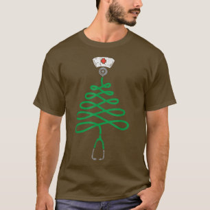 Stethoscope Christmas Tree Nurse Christmas Pyjamas T-Shirt