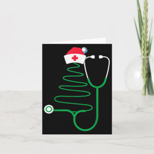 Stethoscope Christmas Tree Nurse Christmas Scrub  Card
