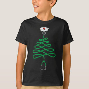 Stethoscope Christmas Tree Nurse Christmas Scrub T T-Shirt