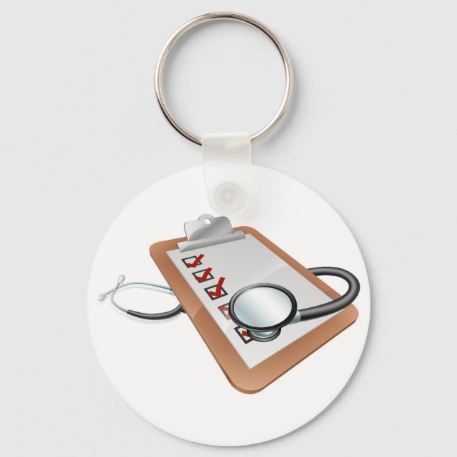 Stethoscope clipboard concept keychain (Front)