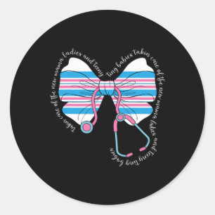 Stethoscope Coquette Bow Ba2  Classic Round Sticker