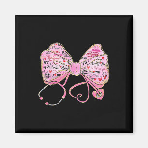 Stethoscope Coquette Bow Registered Nurse Lovers V Magnet