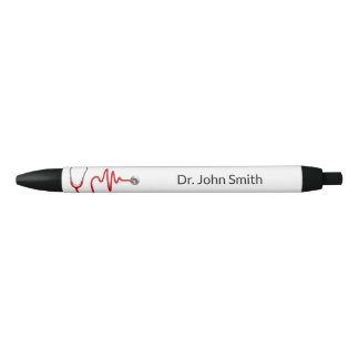 Stethoscope ECG Wave Medical EKG Heartbeat Line Black Ink Pen