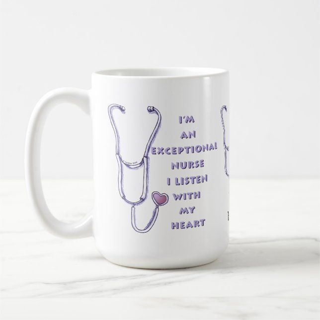 Stethoscope exceptional nurse  coffee mug (Left)