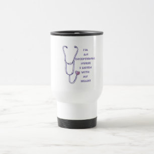Stethoscope exceptional nurse travel mug