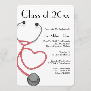 Stethoscope Faire-part de diplôme de l'école Médic