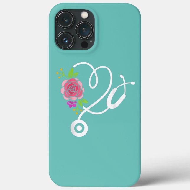 Stethoscope Flower Doctor Nurse Physical Case-Mate iPhone Case (Back)