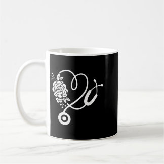 Stethoscope Flower Doctor Nurse Rn Pa Coffee Mug