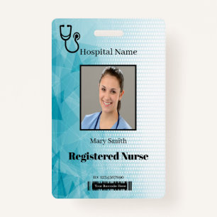Stethoscope Geometric Vertical Photo ID Badge
