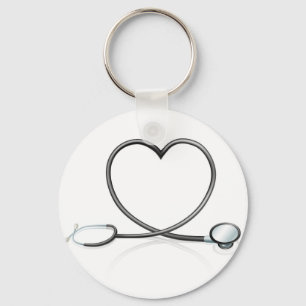 Stethoscope heart concept keychain