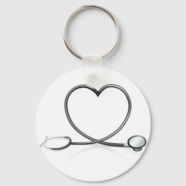Stethoscope heart concept keychain (Front)