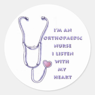 Stethoscope heart Orthopedic Nurse Classic Round Sticker