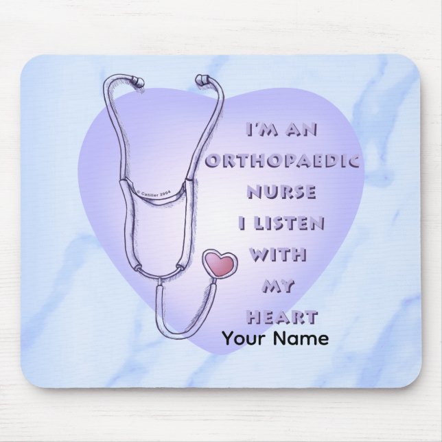 Stethoscope heart Orthopedic Nurse Mouse Pad (Front)