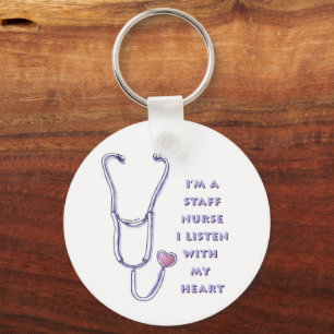 Stethoscope Heart Staff Nurse Keychain