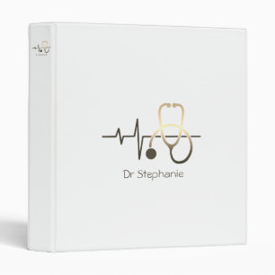 Stethoscope Heartbeat Medical Binder