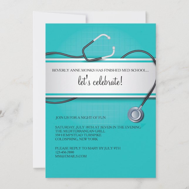 Stethoscope Invitations (Front)