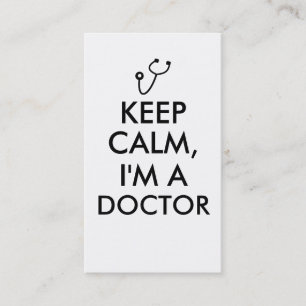 Stethoscope Keep Calm Doctor Business Cards Custom