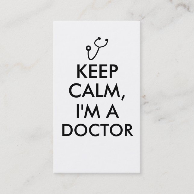 Stethoscope Keep Calm Doctor Business Cards Custom (Front)
