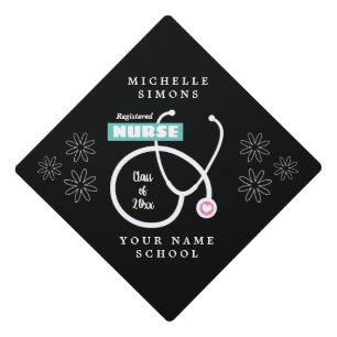 Stethoscope logo class of 2024 Nursing School Graduation Cap Topper