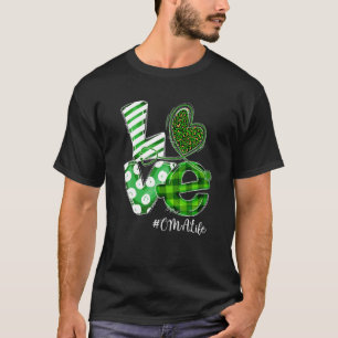 Stethoscope Love CMA Life Nurse Plaid St Patricks T-Shirt