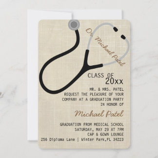 Stethoscope Medical Doctor Graduation Announcement