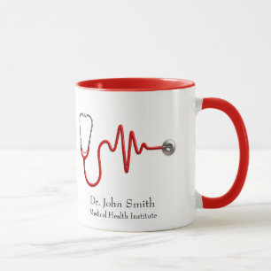 Stethoscope Medical ECG Wave EKG Heartbeat Line Mug