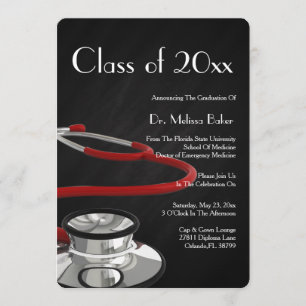 Stethoscope Medical School Graduation Announcement