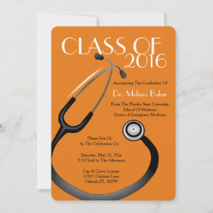 Stethoscope Medical School Graduation Announcement