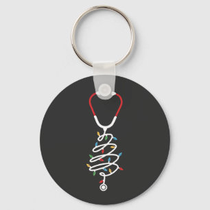 Stethoscope Medical Supplies Christmas Tree Lights Keychain