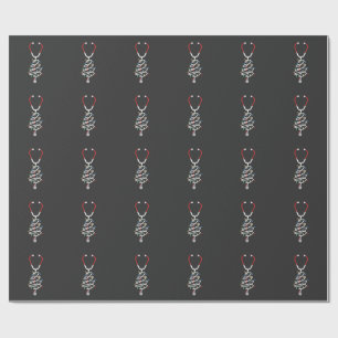 Stethoscope Medical Supplies Christmas Tree Lights Wrapping Paper