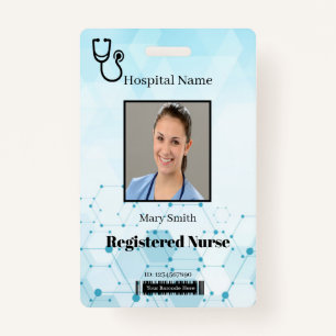Stethoscope Molecule Medical Vertical Photo ID Badge