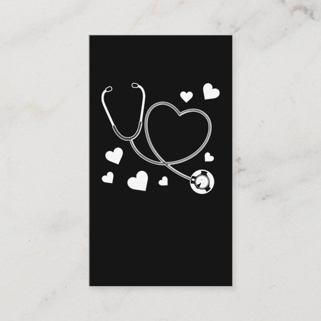 Stethoscope Nurse Love Hospital Business Card (Front)