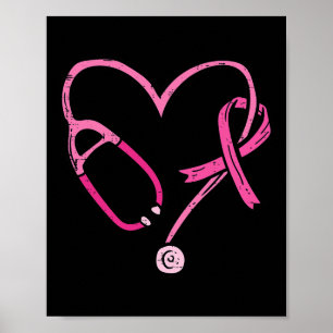 Stethoscope Nurse Medical Breast Cancer Awareness  Poster