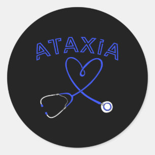 Stethoscope Nurse Neurological Hemiataxia Ribbon Classic Round Sticker