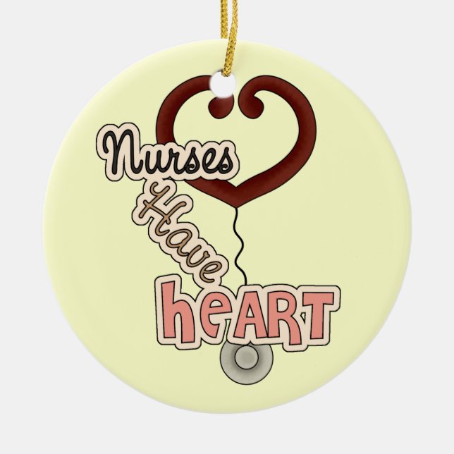 Stethoscope Nurses Have Heart T-shirts and GIfts Ceramic Ornament (Front)