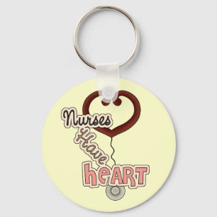 Stethoscope Nurses Have Heart T-shirts and GIfts Keychain