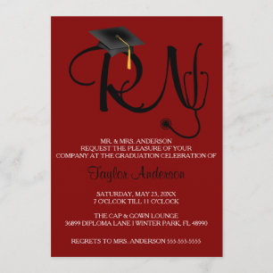 Stethoscope Nursing School Graduation Announcement