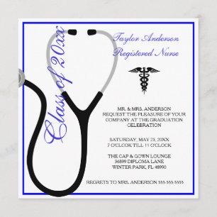 Stethoscope Nursing School Graduation Announcement