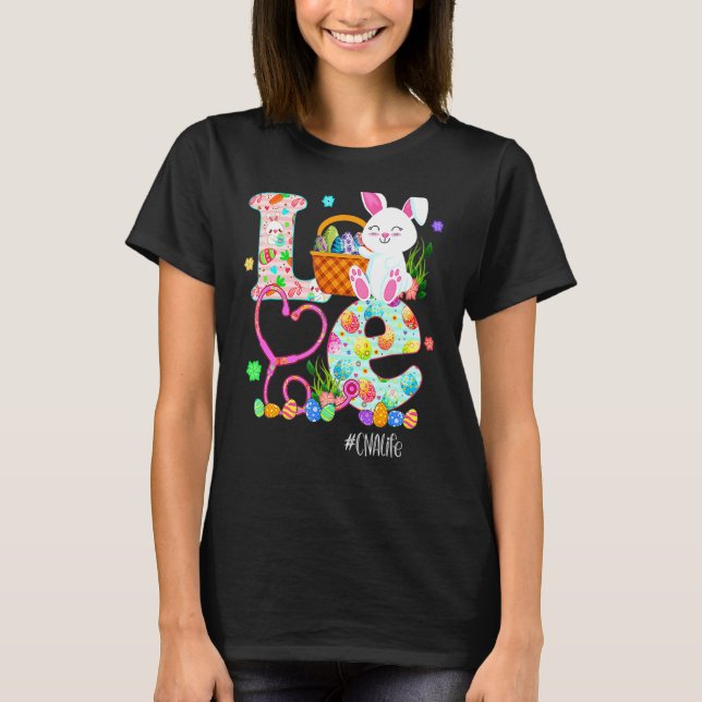 Stethoscope Scrub Cna Nurse Life Easter Day Cute B T-Shirt (Front)