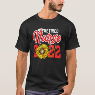 Stethoscope Scrub Nurse And Sunflower For Retired T-Shirt