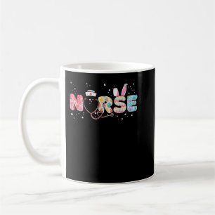 Stethoscope Scrub Nurse Life Easter Day Bunny Eggs Coffee Mug