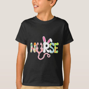 Stethoscope Scrub Nurse Life Easter Day Cute Bunny T-Shirt