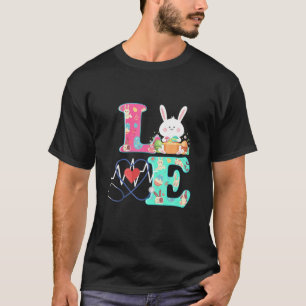 Stethoscope Scrub Nurse Life Easter Day Cute Bunny T-Shirt