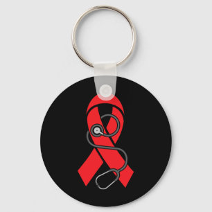 Stethoscope- Sickle Cell Anemia Awareness Supporte Keychain