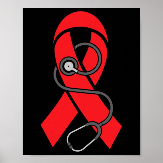 Stethoscope- Sickle Cell Anemia Awareness Supporte Poster (Front)