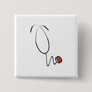Stethoscope Tshirts and Gifts 2 Inch Square Button