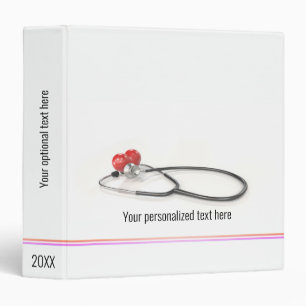 Stethoscope with Heart   Medical Care & Healthcare Binder